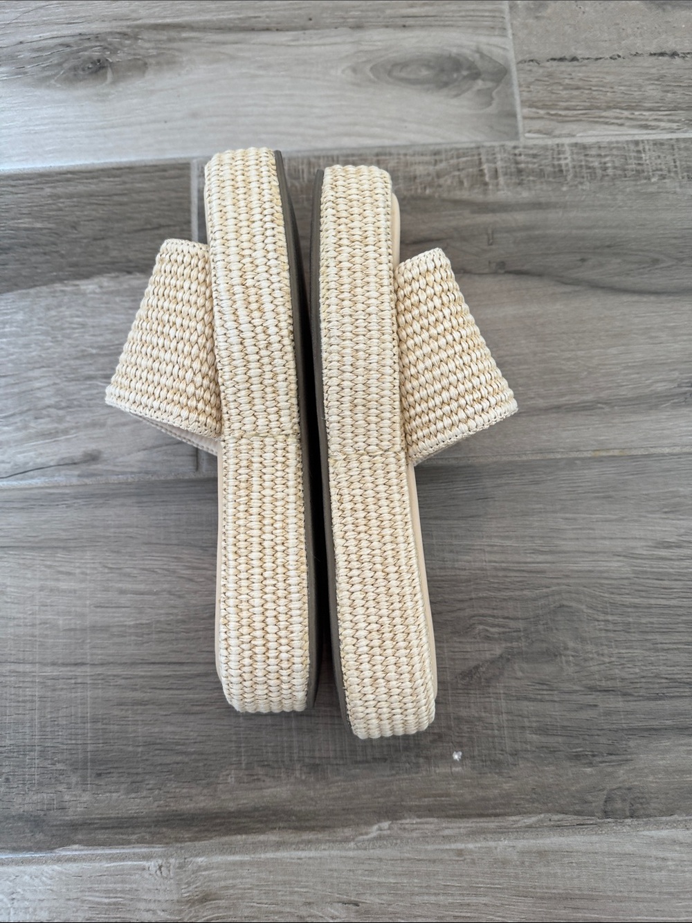 Steve Madden 8 Beachy straw woven platform slides - Picture 4 of 5